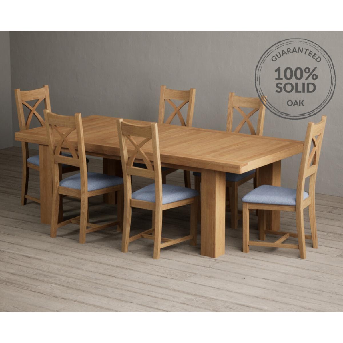 Extending Callington 230cm Oak Dining Table with 10 Oak Natural Chairs – image 16