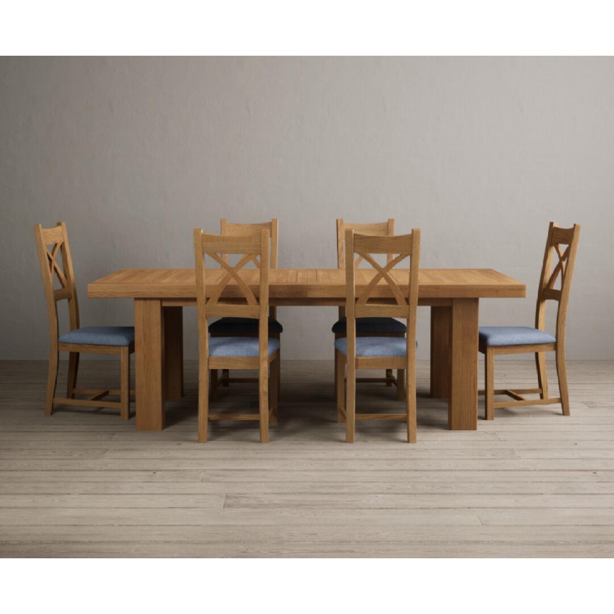Extending Callington 230cm Oak Dining Table with 10 Oak Natural Chairs – image 17