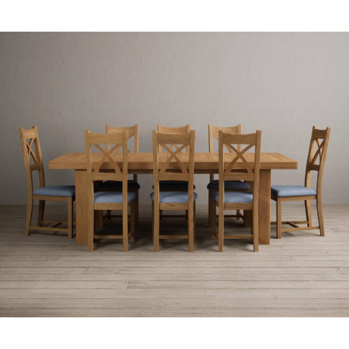 Extending Callington 230cm Oak Dining Table with 10 Oak Natural Chairs – image 20