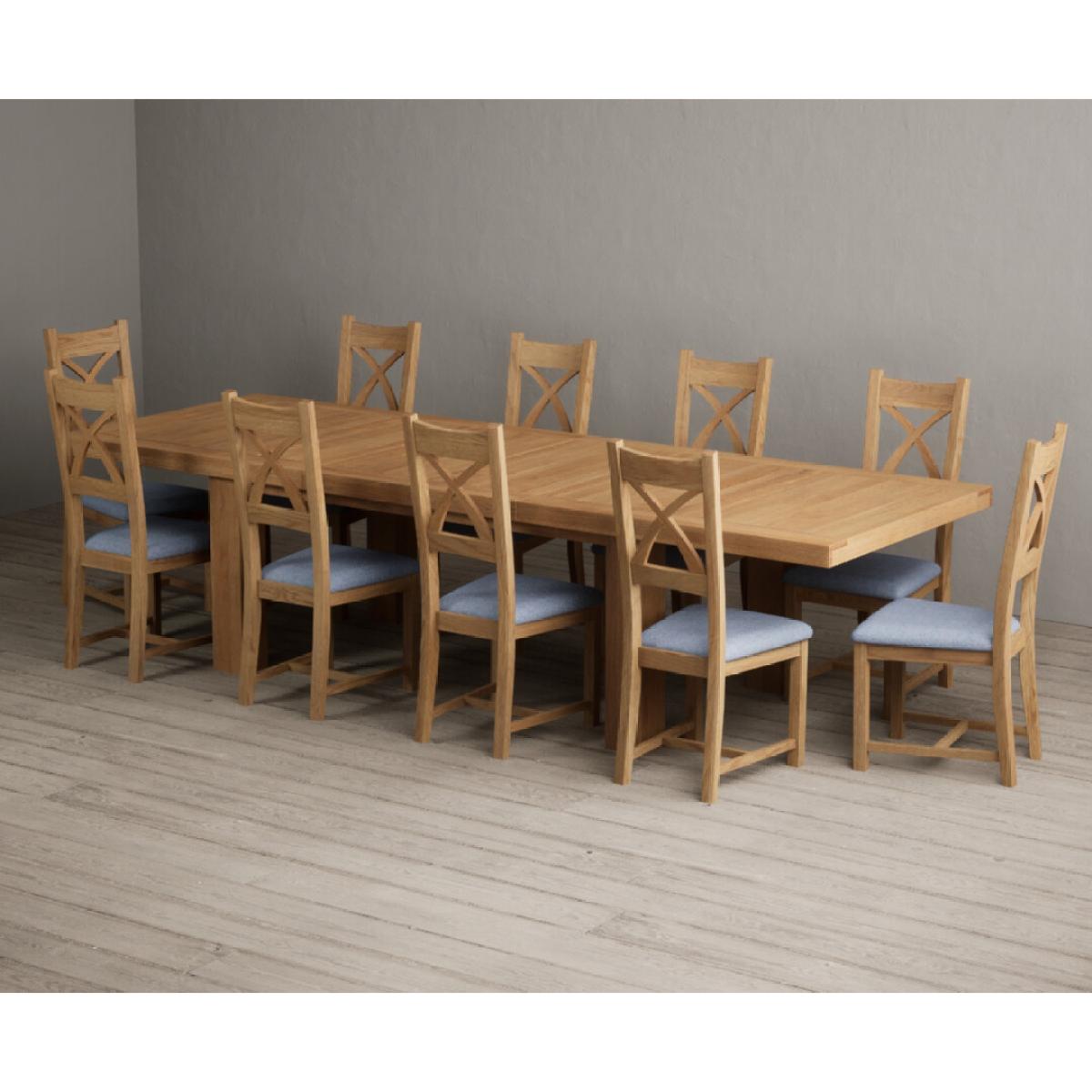 Extending Callington 230cm Oak Dining Table with 10 Oak Natural Chairs – image 22