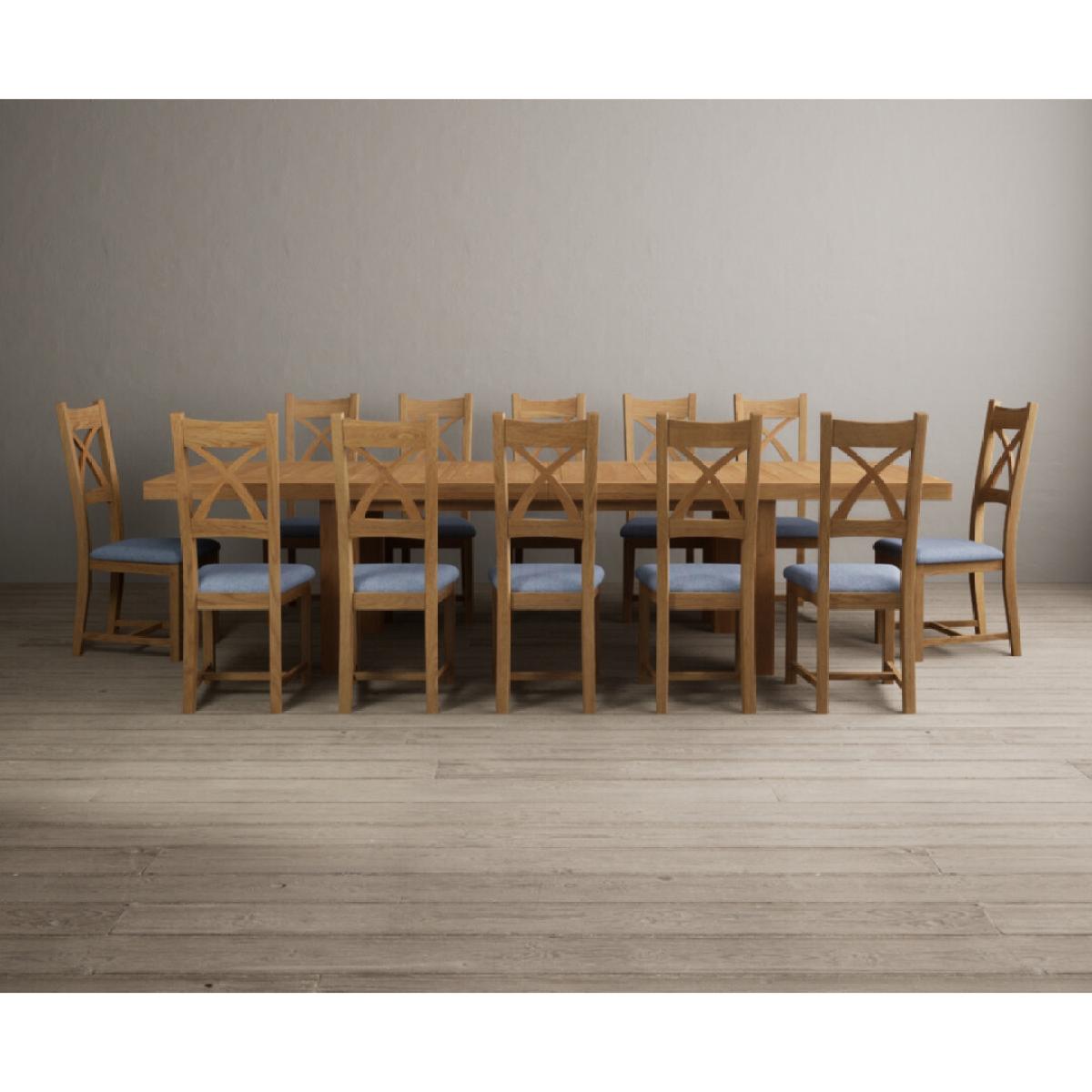 Extending Callington 230cm Oak Dining Table with 10 Oak Natural Chairs – image 26