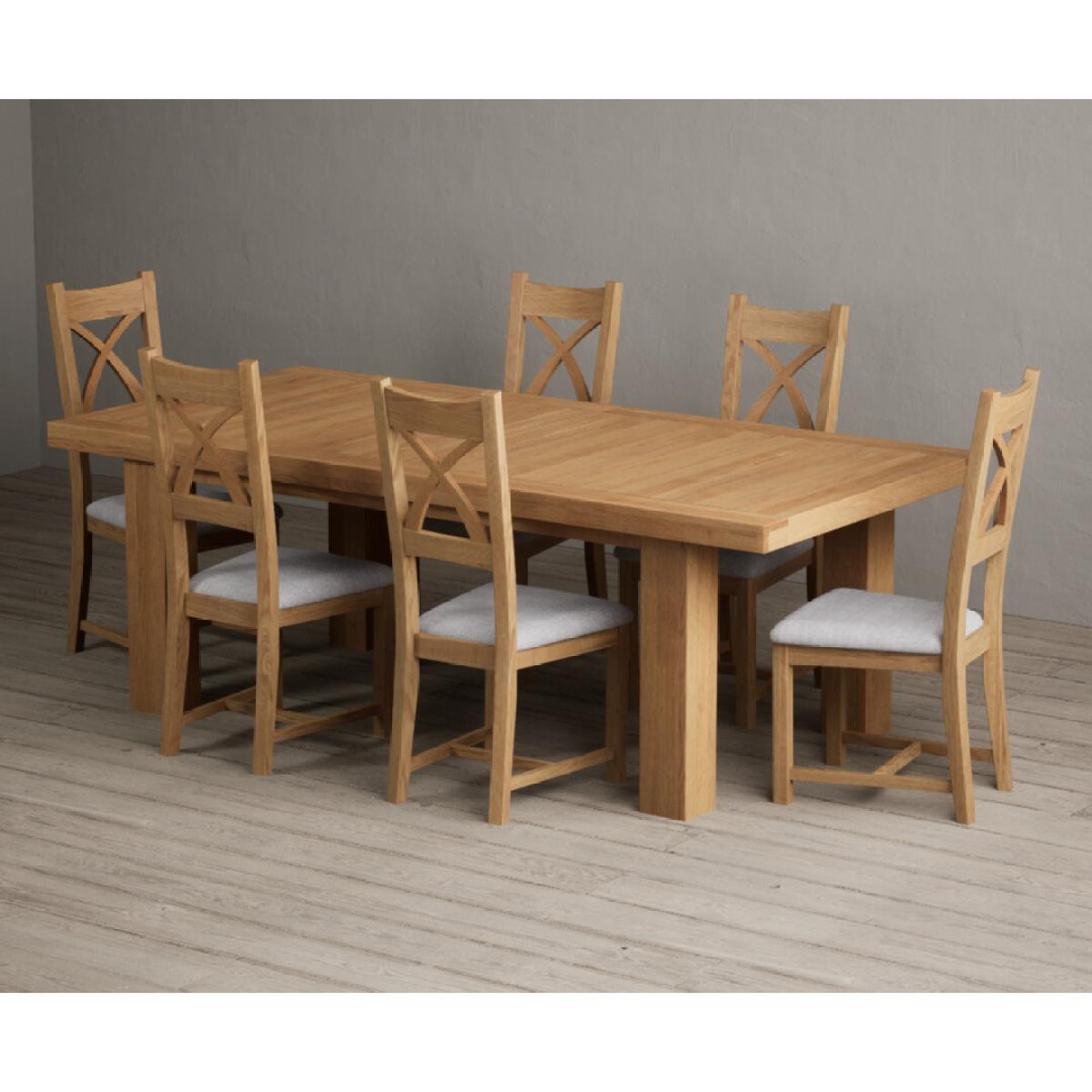 Extending Callington 230cm Oak Dining Table with 10 Oak Natural Chairs – image 29