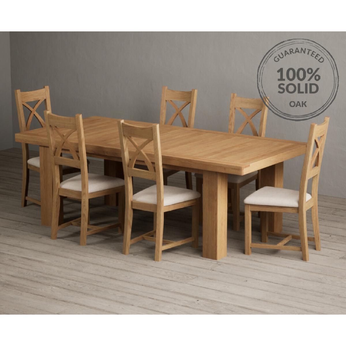 Extending Callington 230cm Oak Dining Table with 10 Oak Natural Chairs – image 31