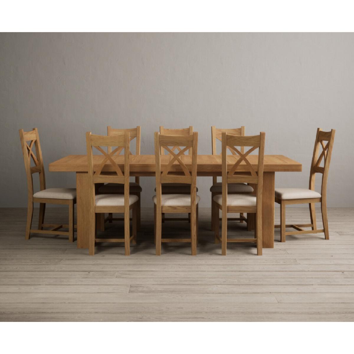 Extending Callington 230cm Oak Dining Table with 10 Oak Natural Chairs – image 35