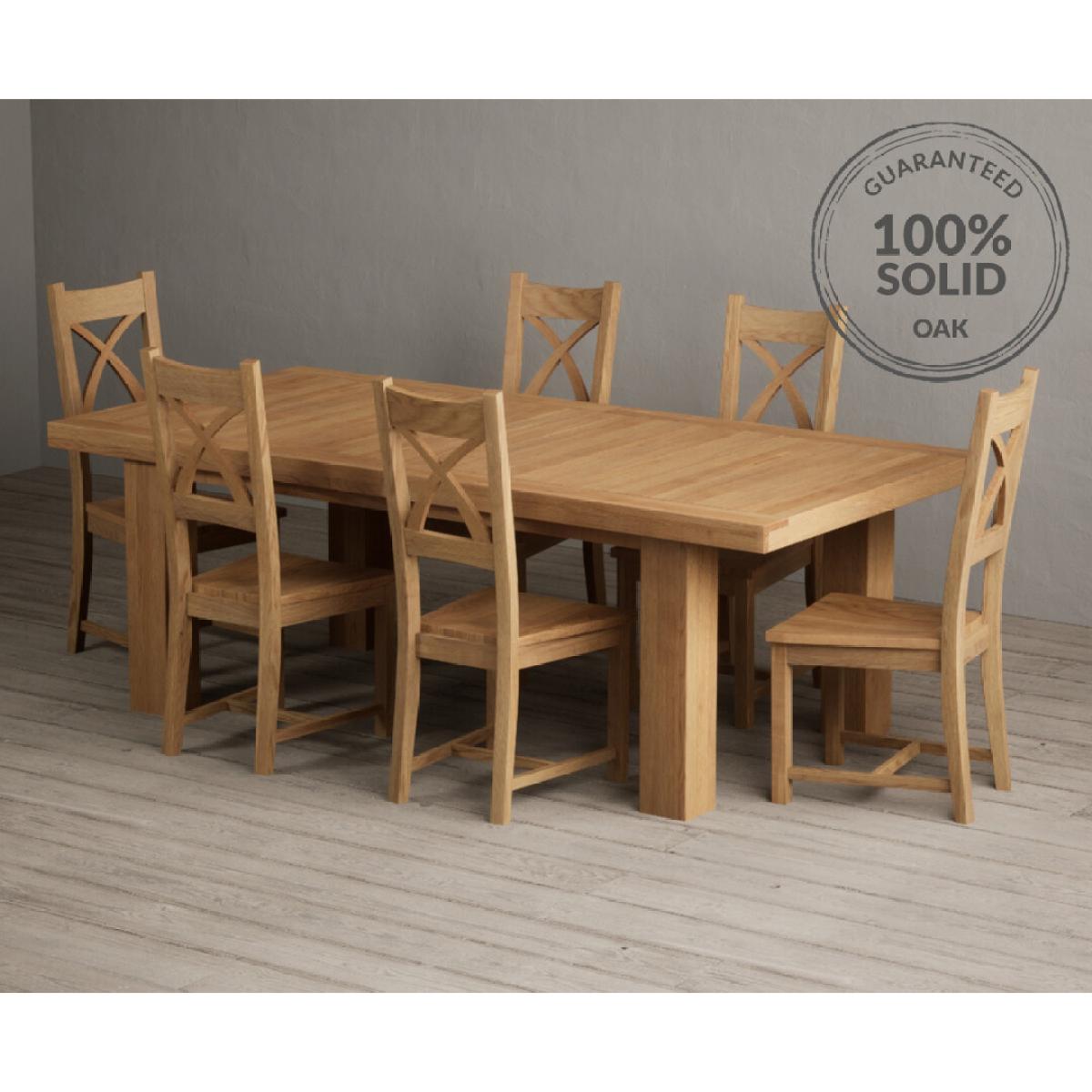 Extending Callington 230cm Oak Dining Table with 10 Oak Natural Chairs – image 43
