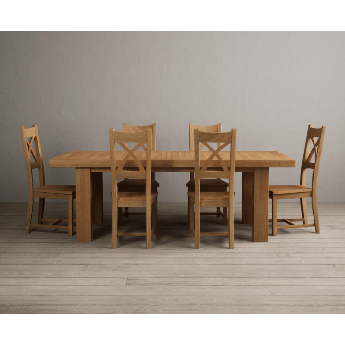 Extending Callington 230cm Oak Dining Table with 10 Oak Natural Chairs – image 44