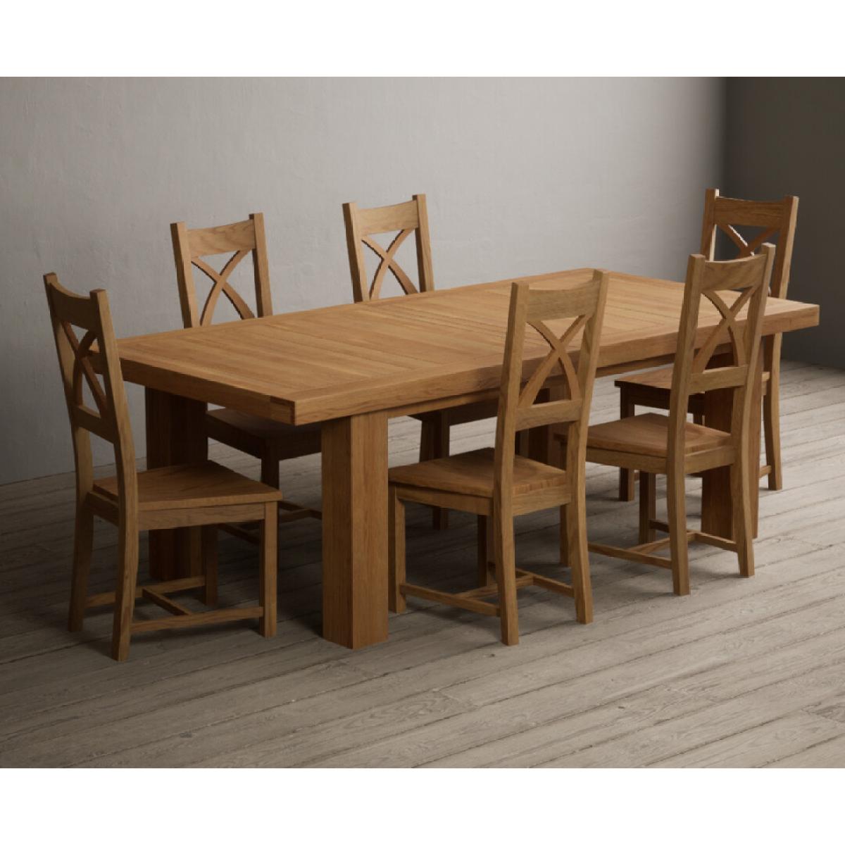 Extending Callington 230cm Oak Dining Table with 10 Oak Natural Chairs – image 45