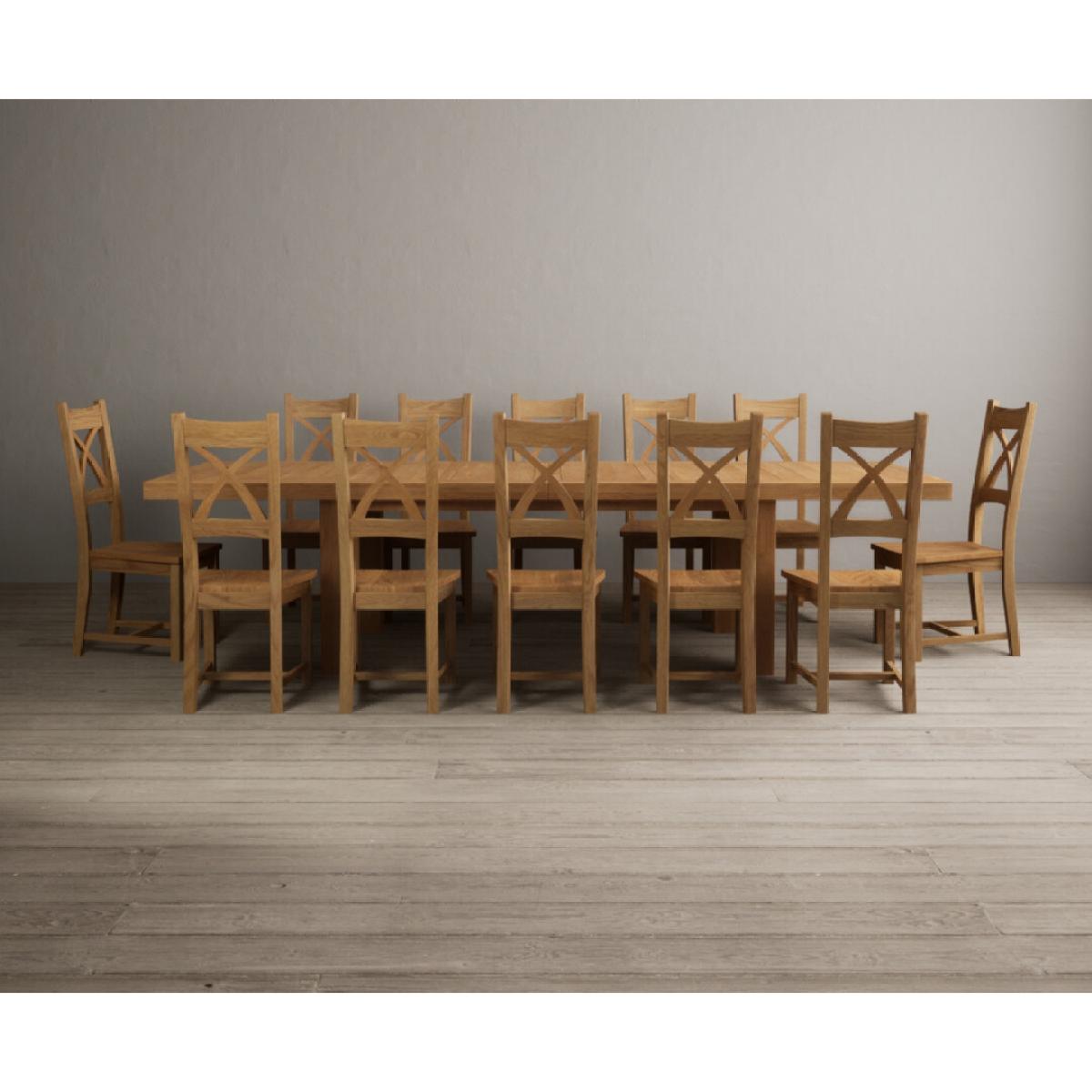 Extending Callington 230cm Oak Dining Table with 10 Oak Natural Chairs – image 53