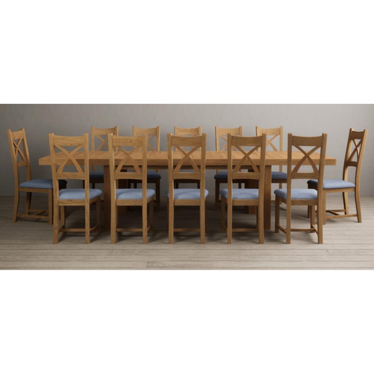 Extending Callington 230cm Oak Dining Table with 10 Oak Natural Chairs – image 62