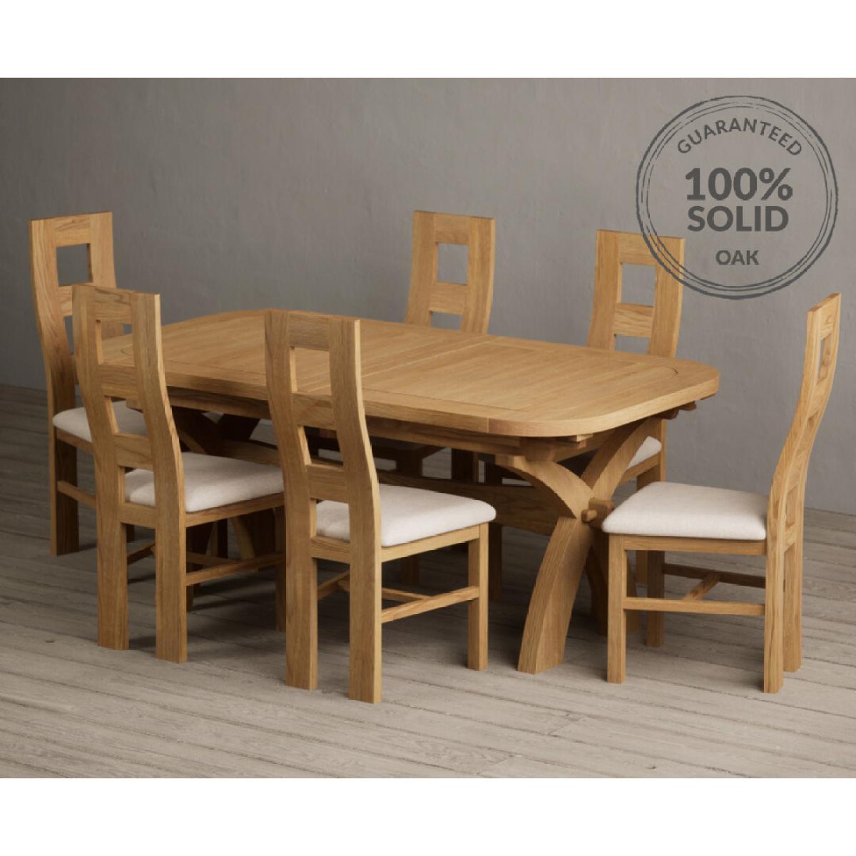 Extending Olympia 180cm Solid Oak Dining Table with 12 Charcoal Grey Natural Chairs – image 15