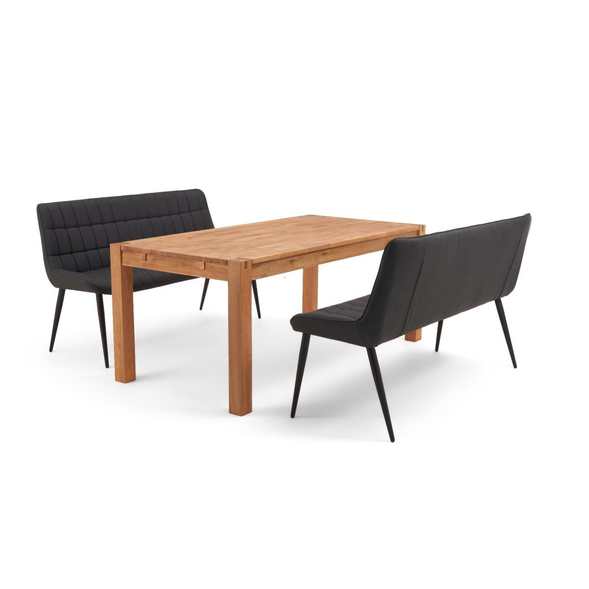 Verona 150cm Oak Table With Heidi Grey Faux Leather Benches – image 4