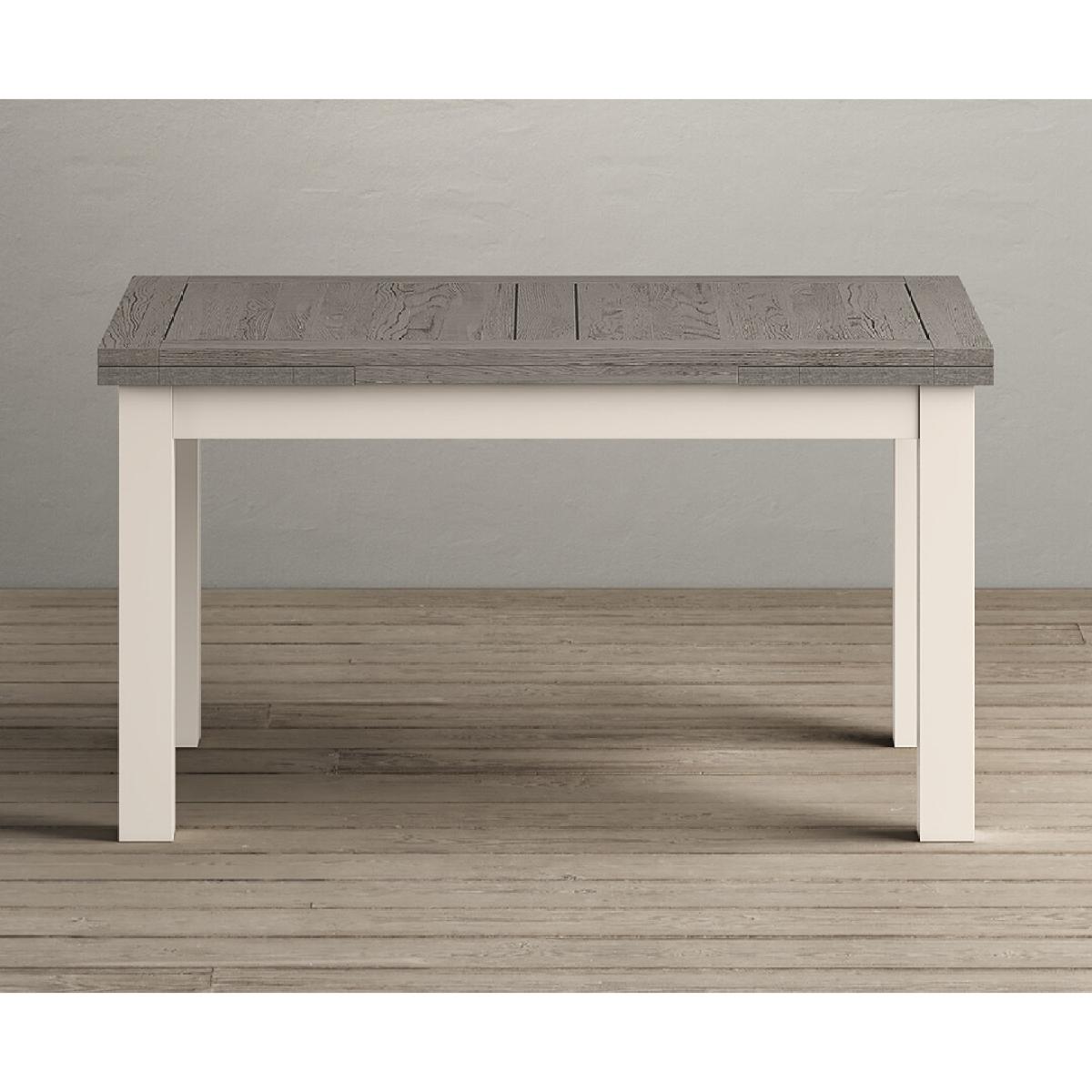 Extending Dartmouth 140cm Oak and Soft White Painted Dining Table With 8 Flow Back Chairs – image 13
