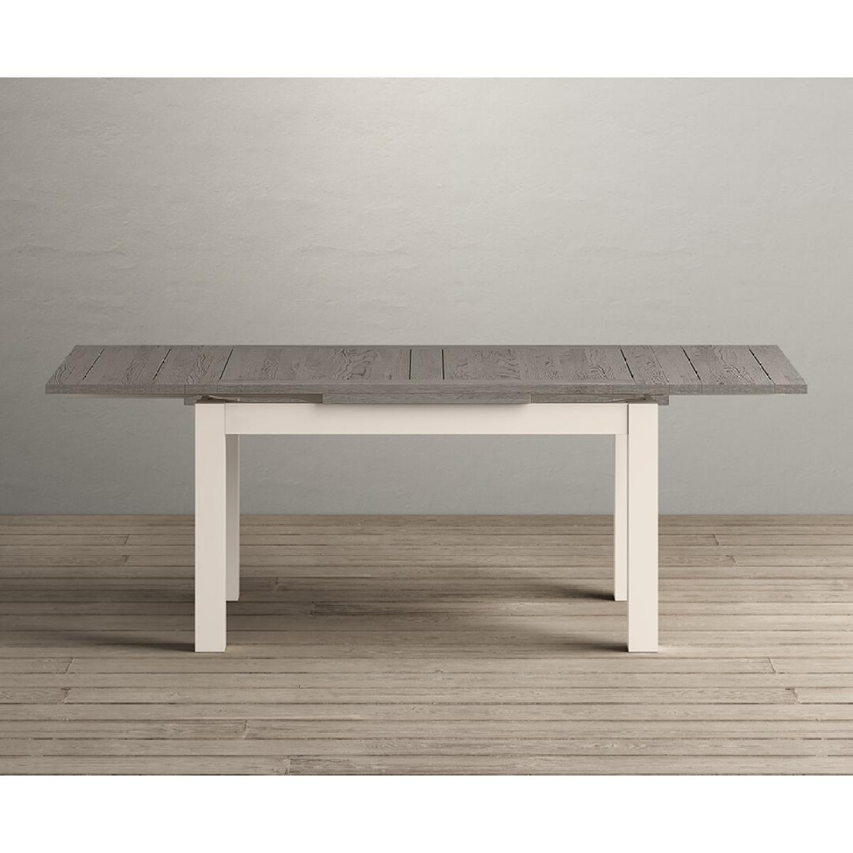 Extending Dartmouth 140cm Oak and Soft White Painted Dining Table With 8 Flow Back Chairs – image 14