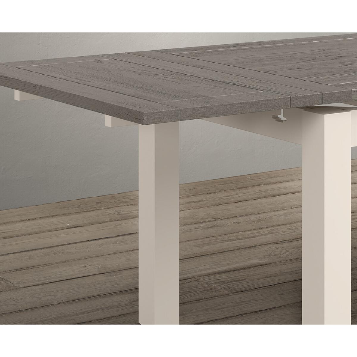 Extending Dartmouth 140cm Oak and Soft White Painted Dining Table With 8 Flow Back Chairs – image 16