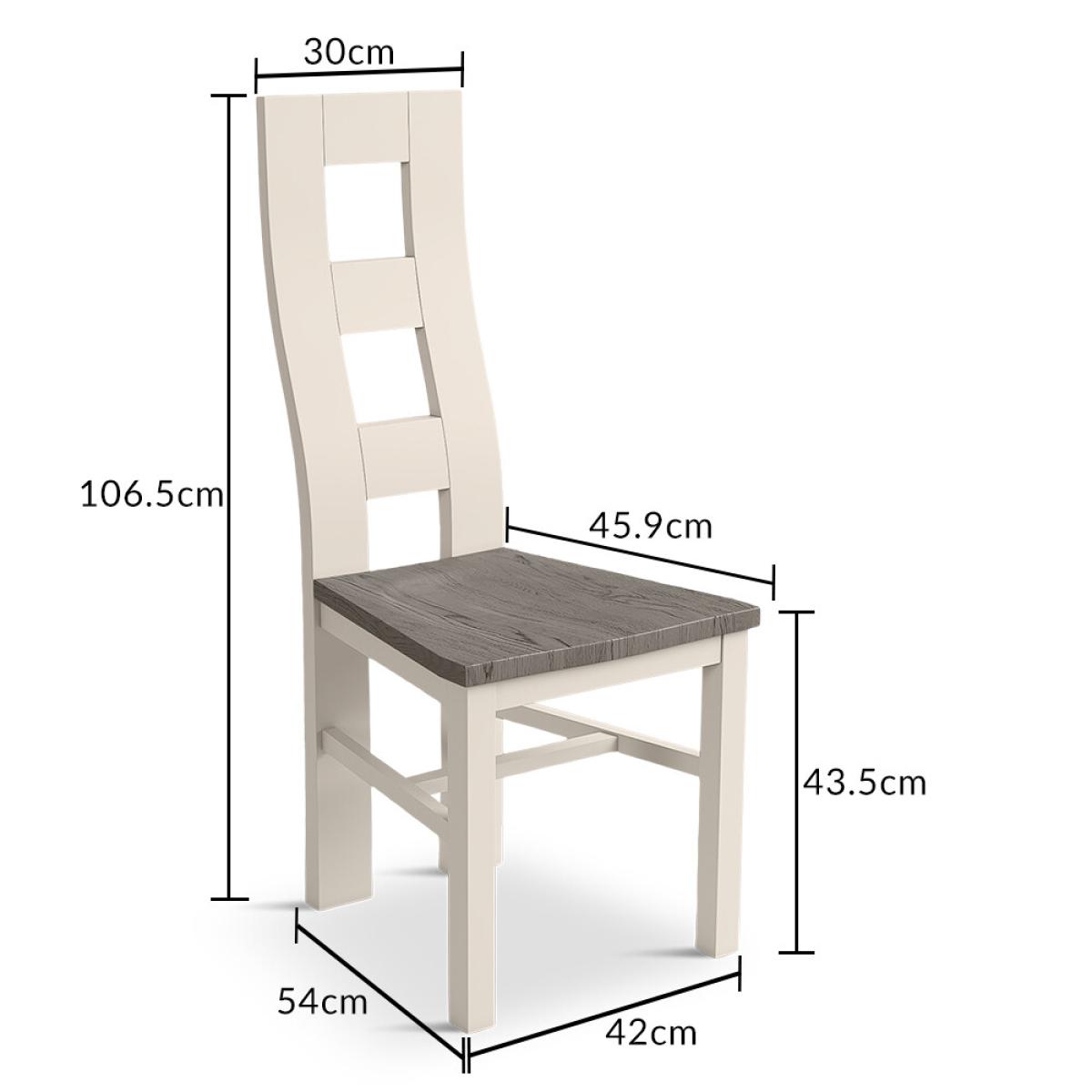 Extending Dartmouth 140cm Oak and Soft White Painted Dining Table With 8 Flow Back Chairs – image 19