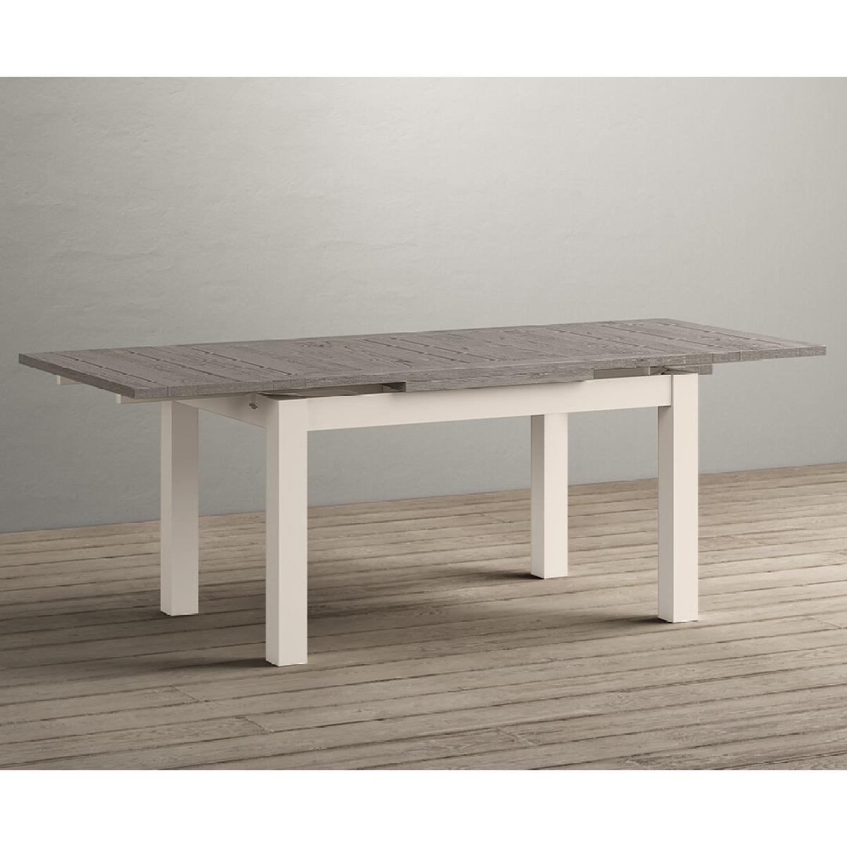 Extending Dartmouth 140cm Oak and Soft White Painted Dining Table With 8 Flow Back Chairs – image 7