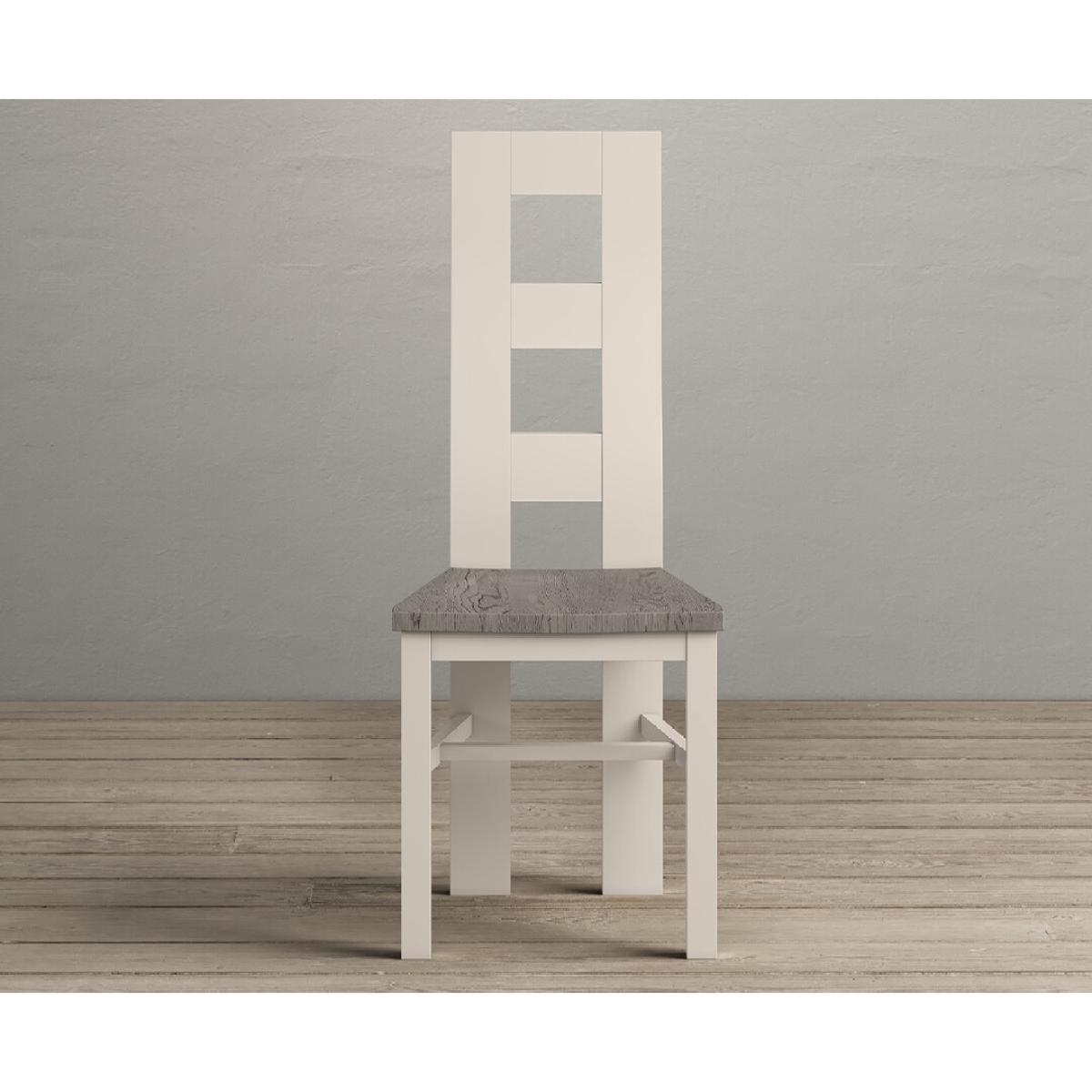 Extending Dartmouth 140cm Oak and Soft White Painted Dining Table With 8 Flow Back Chairs – image 8