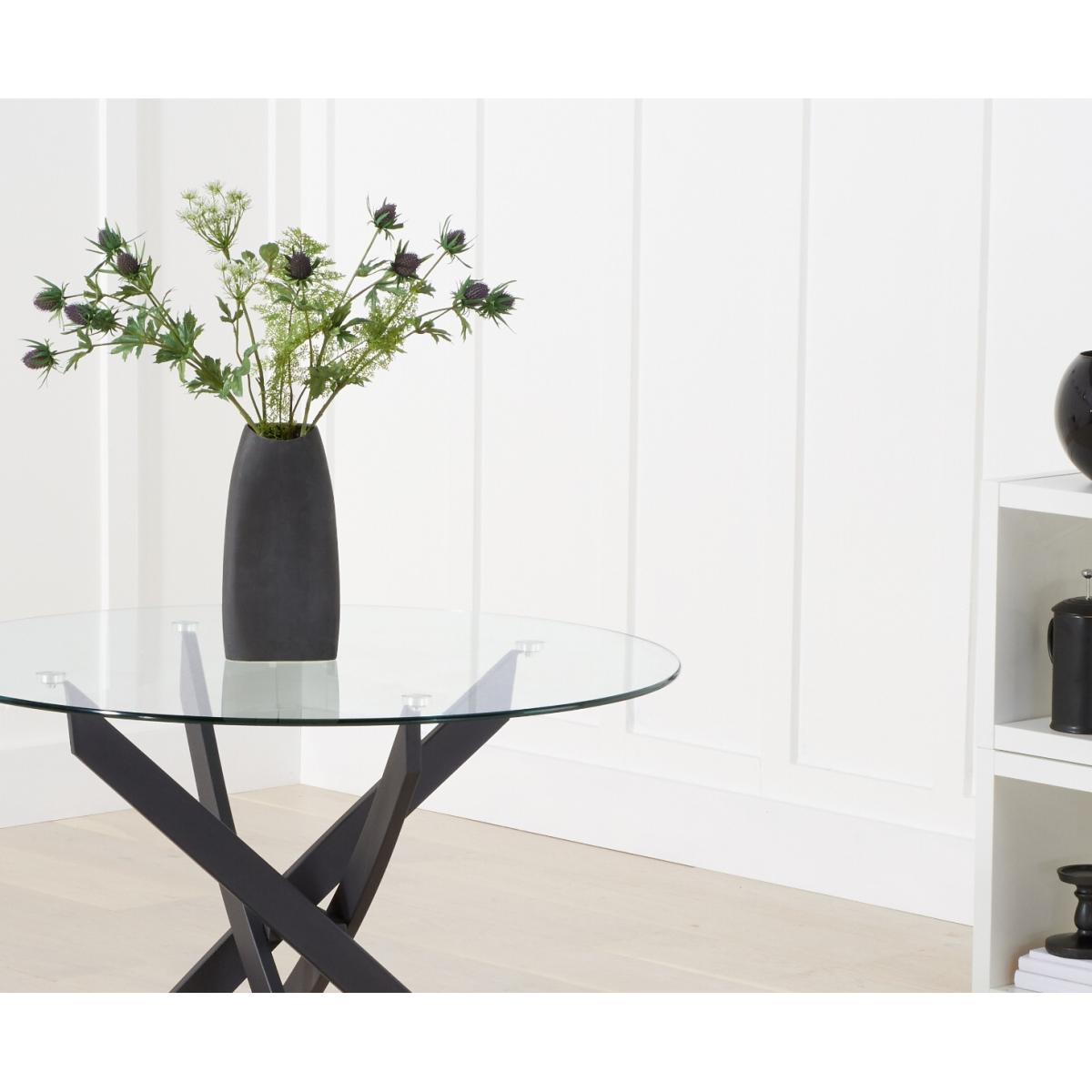 Mara 100cm Round Glass Dining Table with Marcel Antique Chairs – image 4
