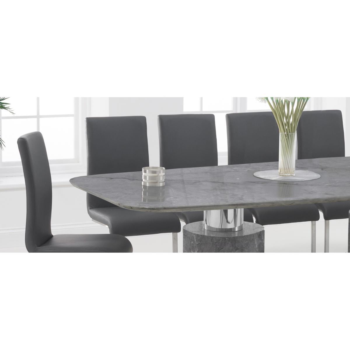 Antonio 260cm Grey Marble Dining Table with Malaga Chairs - Grey, 6 Chairs – image 10