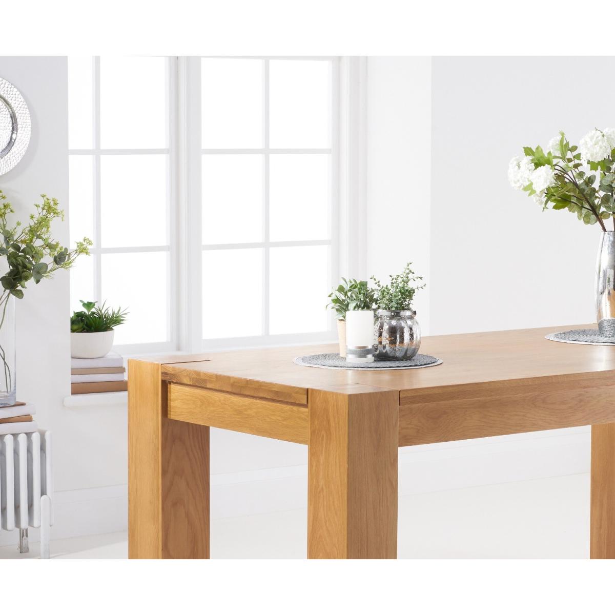 Thames 220cm Oak Dining Table with Claudia Velvet Chairs - Blue, 6 Chairs – image 8