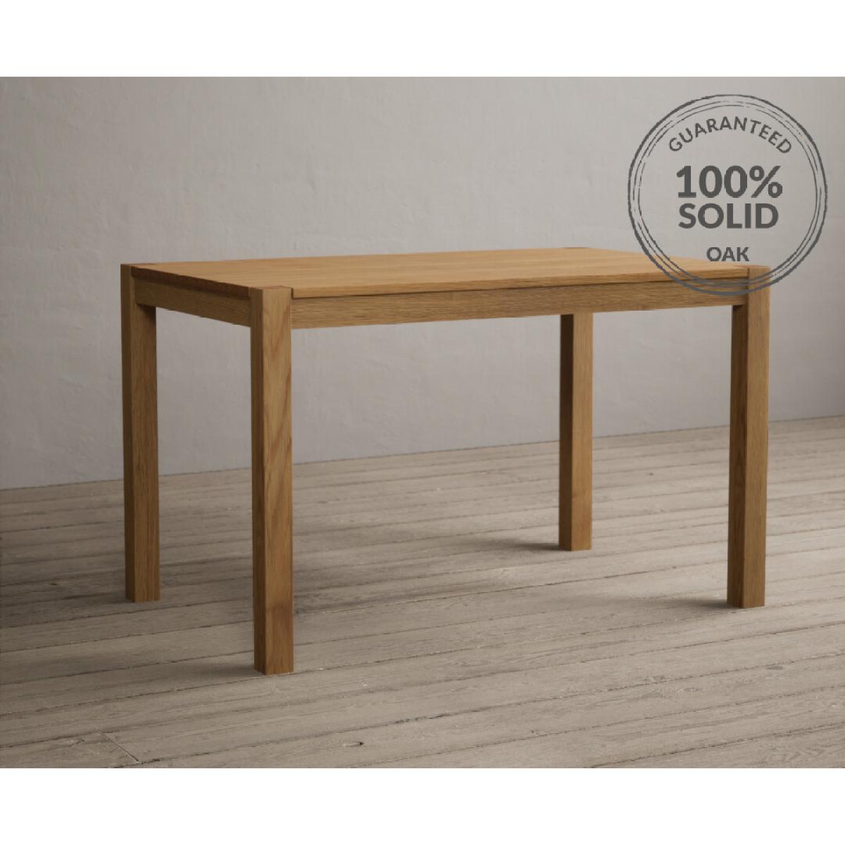 York 120cm Solid Oak Dining Table With 6 Grey Astrid Fabric Chairs – image 9