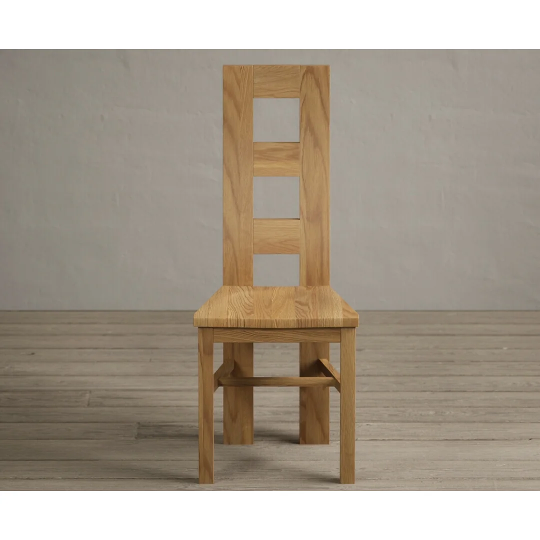 Extending Hertford 100cm - 130cm Solid Oak Pedestal Dining Table with 6 Oak Natural Chairs – image 5