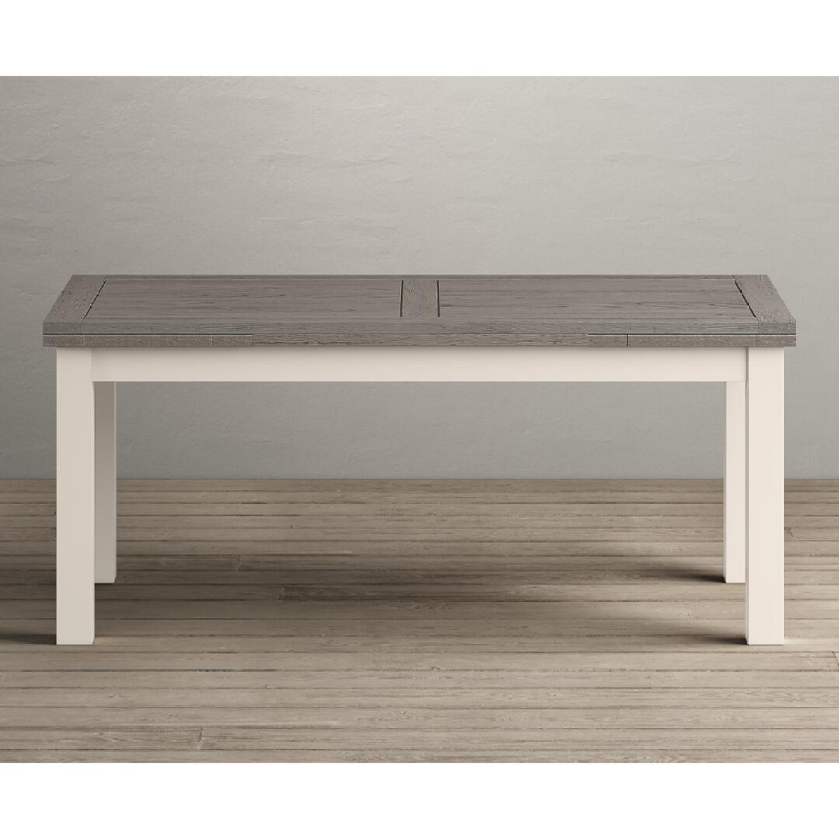 Extending Dartmouth 180cm Oak and Soft White Painted Dining Table With 10 X Back Chairs – image 14