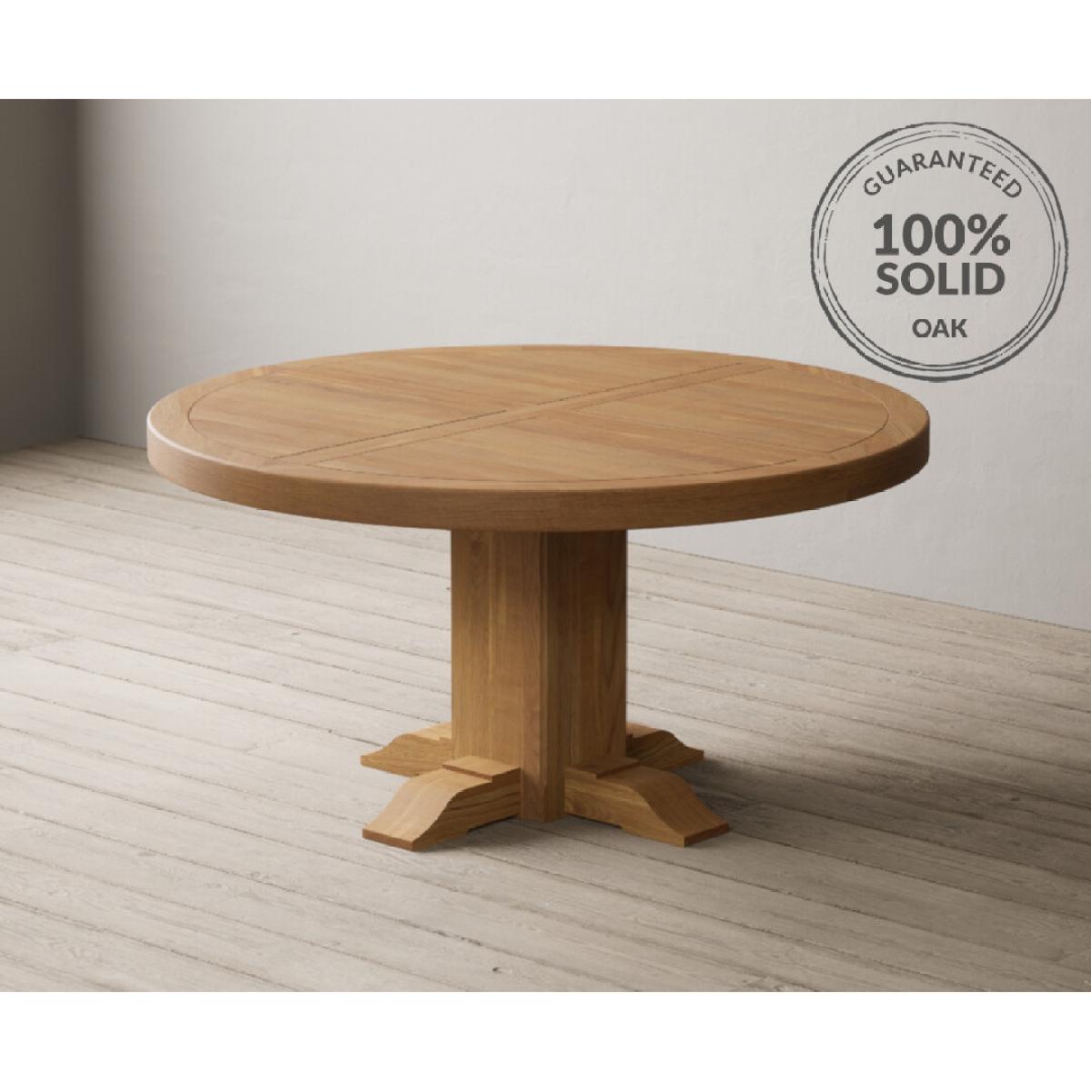 Helmsley 150cm Round Oak Dining Table with 4 Natural Scroll Back Chairs – image 41