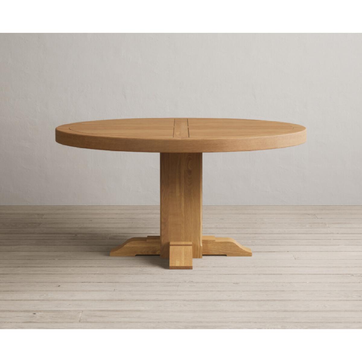 Helmsley 150cm Round Oak Dining Table with 4 Natural Scroll Back Chairs – image 42