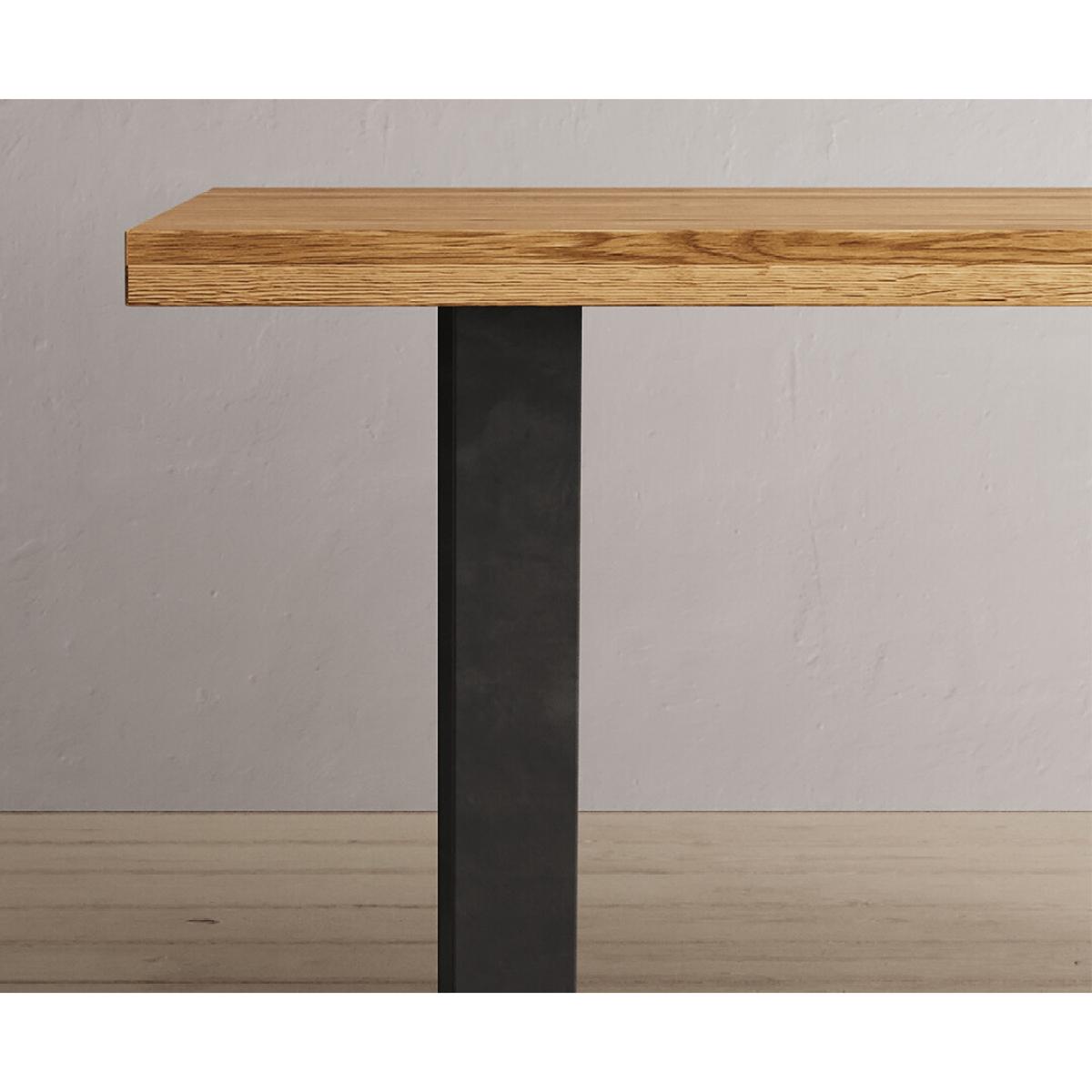 Loft Solid Oak 190cm Dining Table With 8 Oak and Metal Chairs – image 18