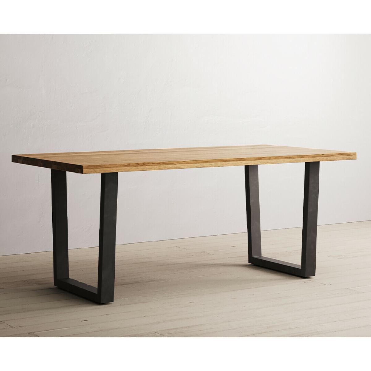 Loft Solid Oak 190cm Dining Table With 8 Oak and Metal Chairs – image 10
