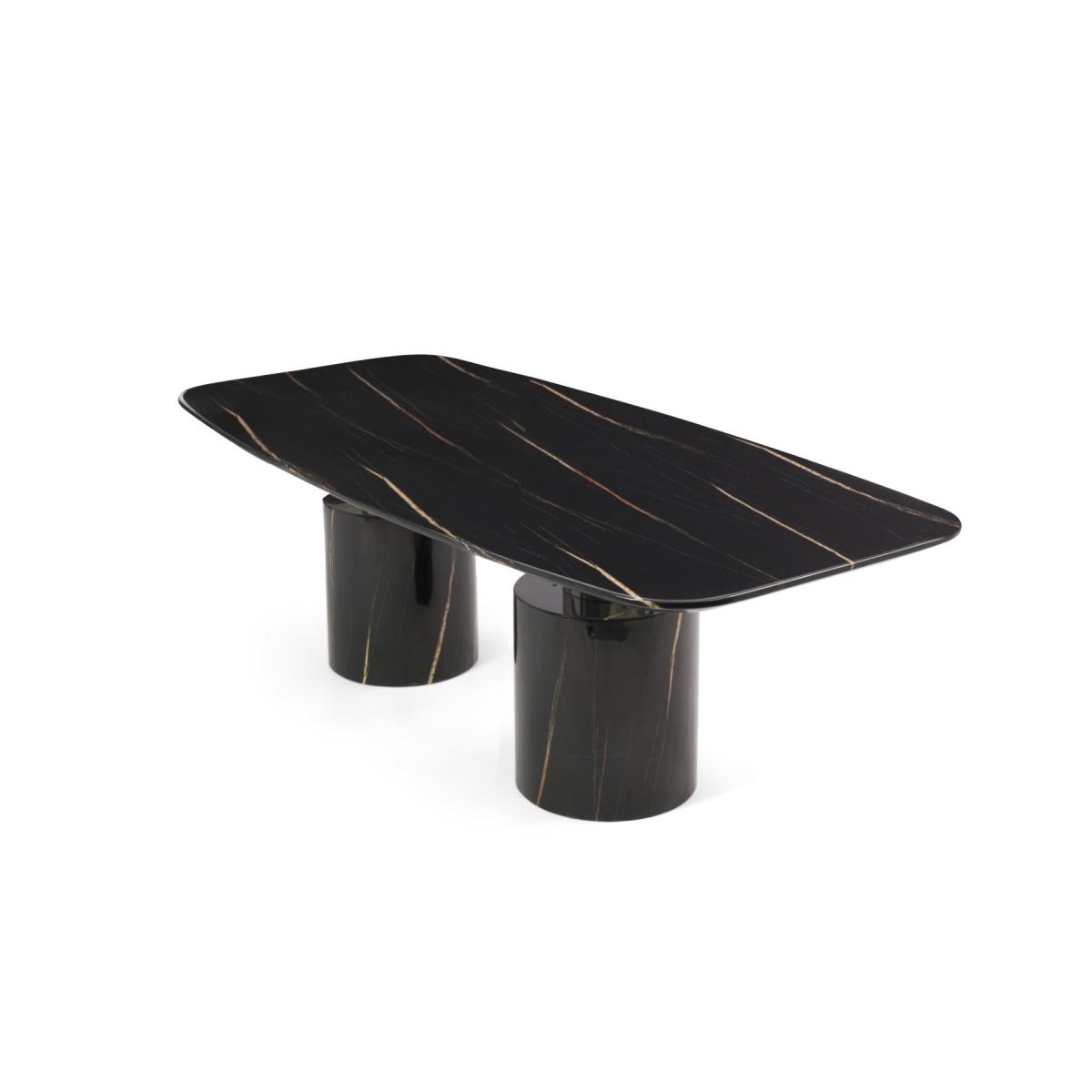 Antonio 220cm Black Marble Dining Table With 8 Ivory White Hampstead Z Chairs – image 7