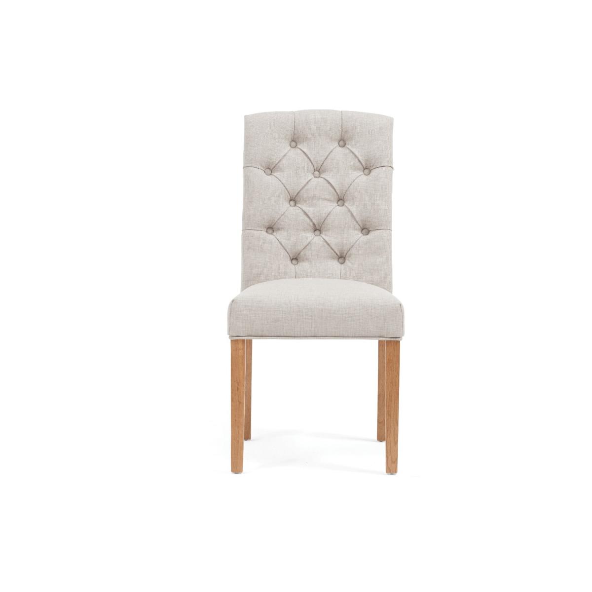 Thetford 120cm Solid Oak Dining Table With 6 Natural Isabella Fabric Chairs – image 19