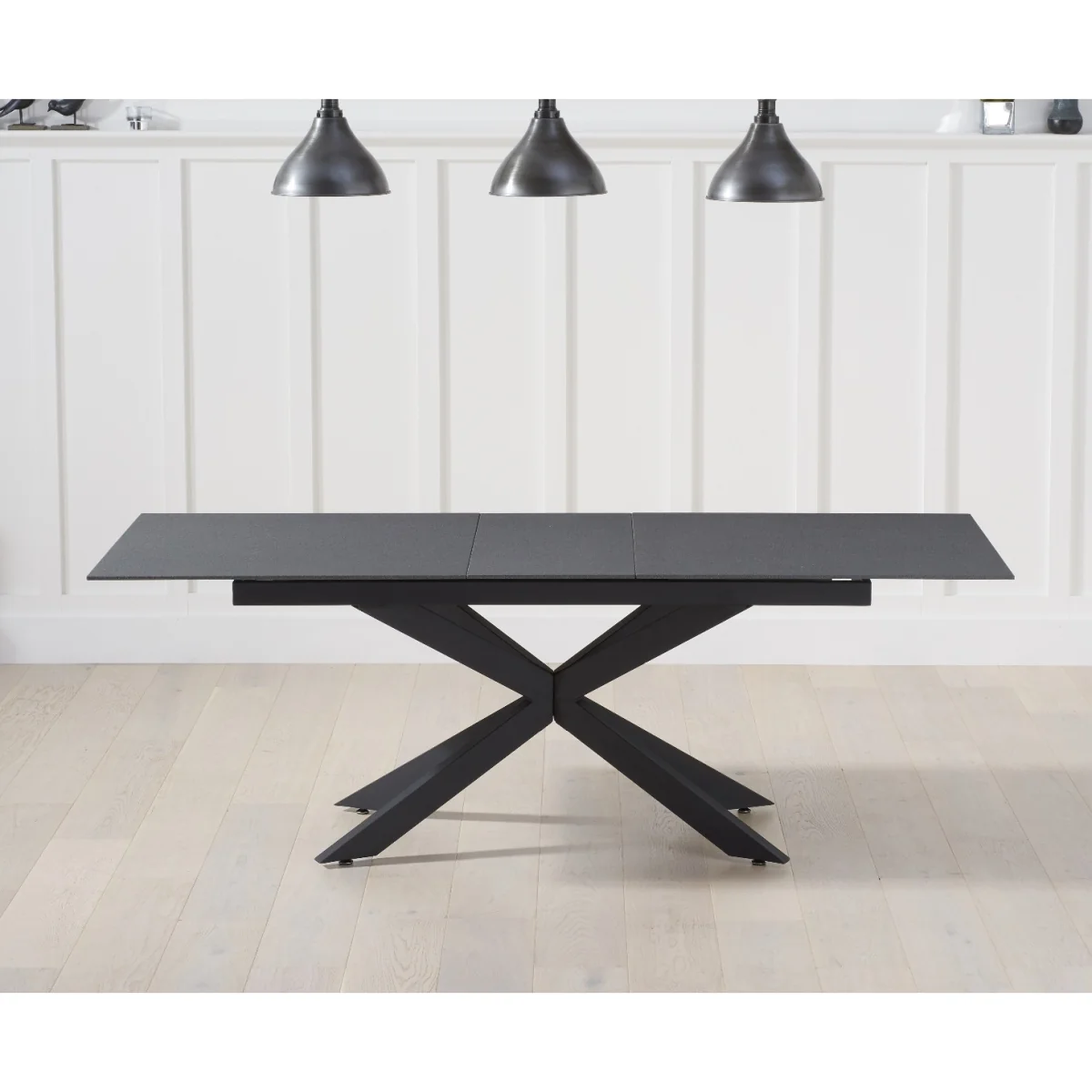 Boston 180cm Grey Stone Extending Dining Table with 6 Grey Hendrick Chairs – image 2