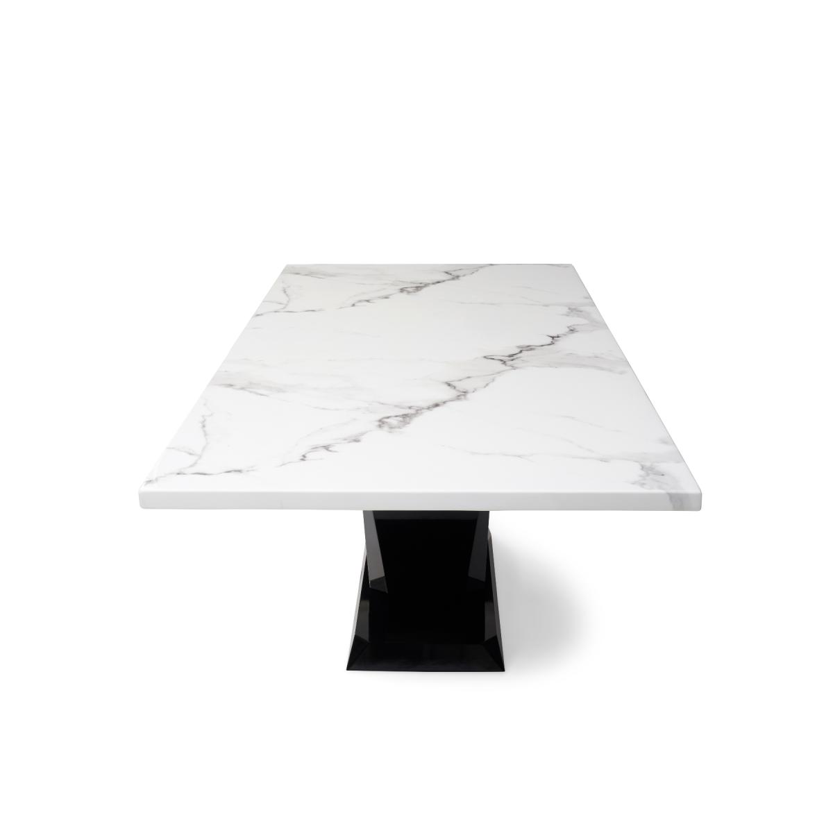 Verbier 200cm White V Pedestal Marble Dining Table with Verbier Chairs – image 7