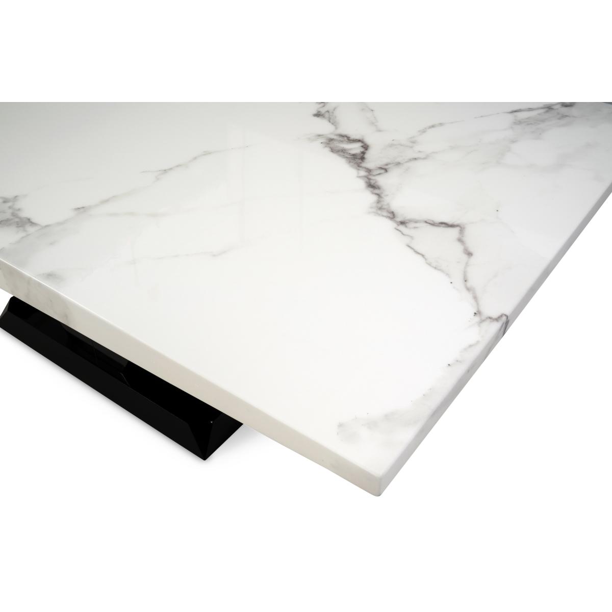 Verbier 200cm White V Pedestal Marble Dining Table with Verbier Chairs – image 9