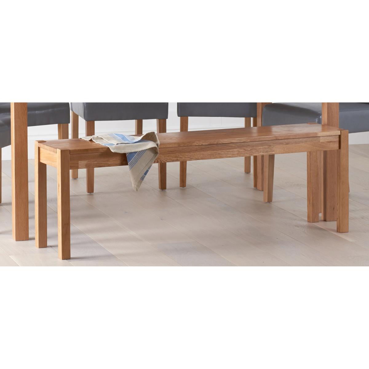 Oxford 120cm Solid Oak Dining Table with 2 Grey Astrid Fabric Chairs with 2 York Bench – image 28