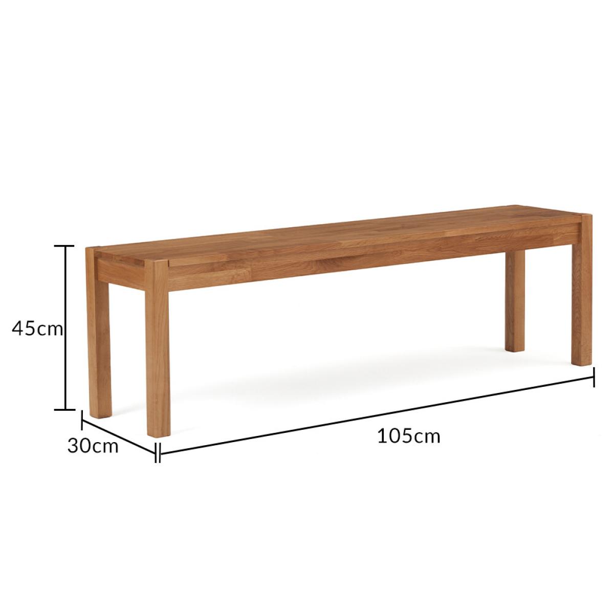 Oxford 120cm Solid Oak Dining Table with 2 Grey Astrid Fabric Chairs with 2 York Bench – image 29