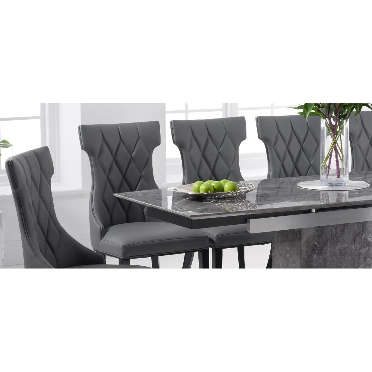 Metropolis 160cm Extending Grey Marble Dining Table with Freya Chairs - Black, 4 Chairs – image 11