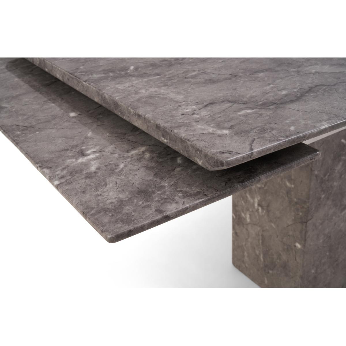 Metropolis 160cm Extending Grey Marble Dining Table with Freya Chairs - Black, 4 Chairs – image 8
