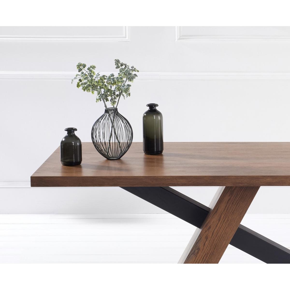 Montana 180cm Black Leg Industrial Dining Table With 8 Brown Hendrick Faux Leather Dining Chairs – image 14