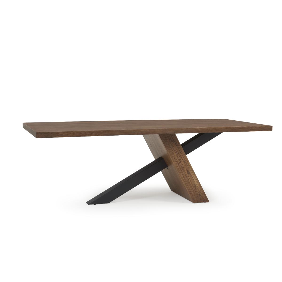Montana 180cm Black Leg Industrial Dining Table With 8 Brown Hendrick Faux Leather Dining Chairs – image 16