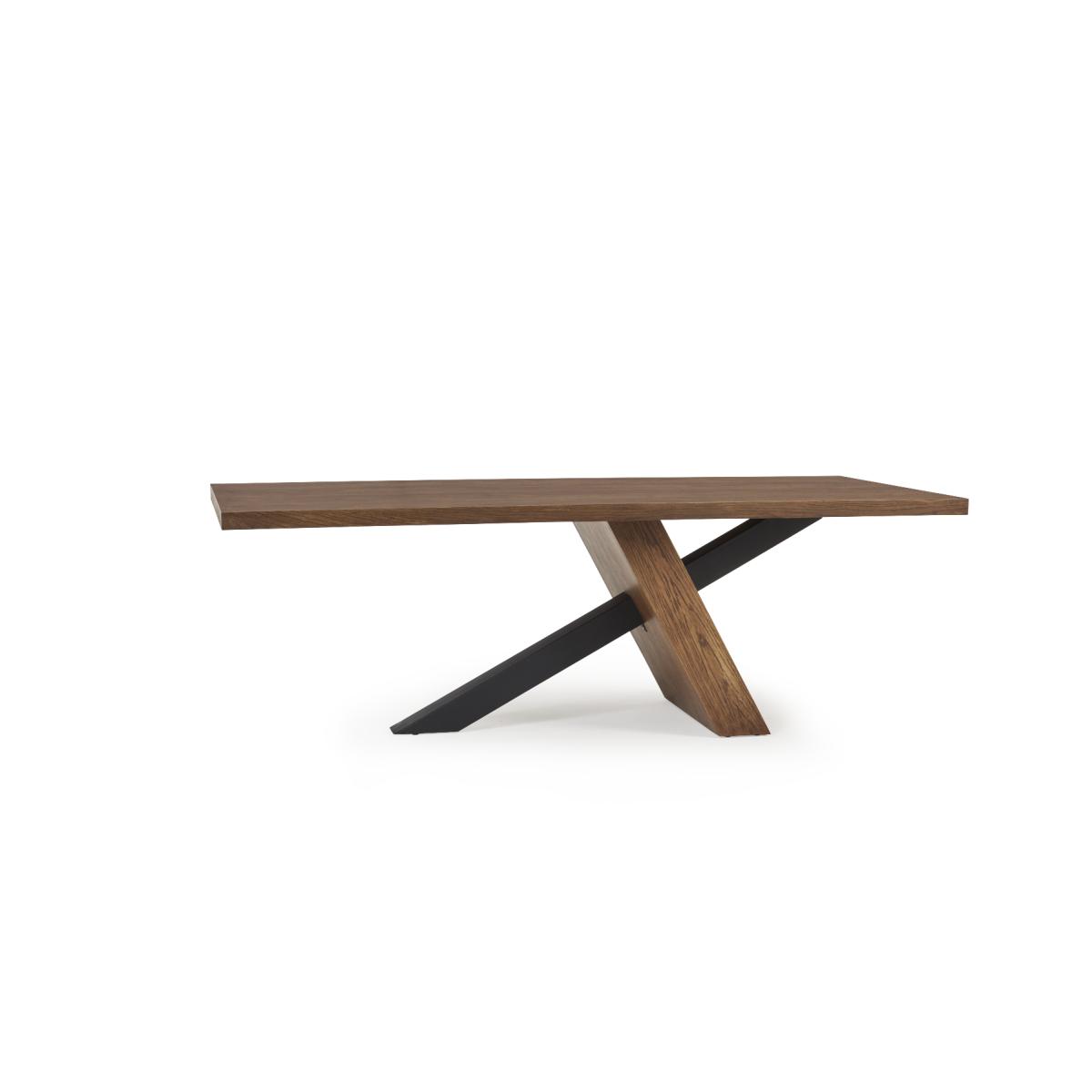Montana 180cm Black Leg Industrial Dining Table With 8 Brown Hendrick Faux Leather Dining Chairs – image 17