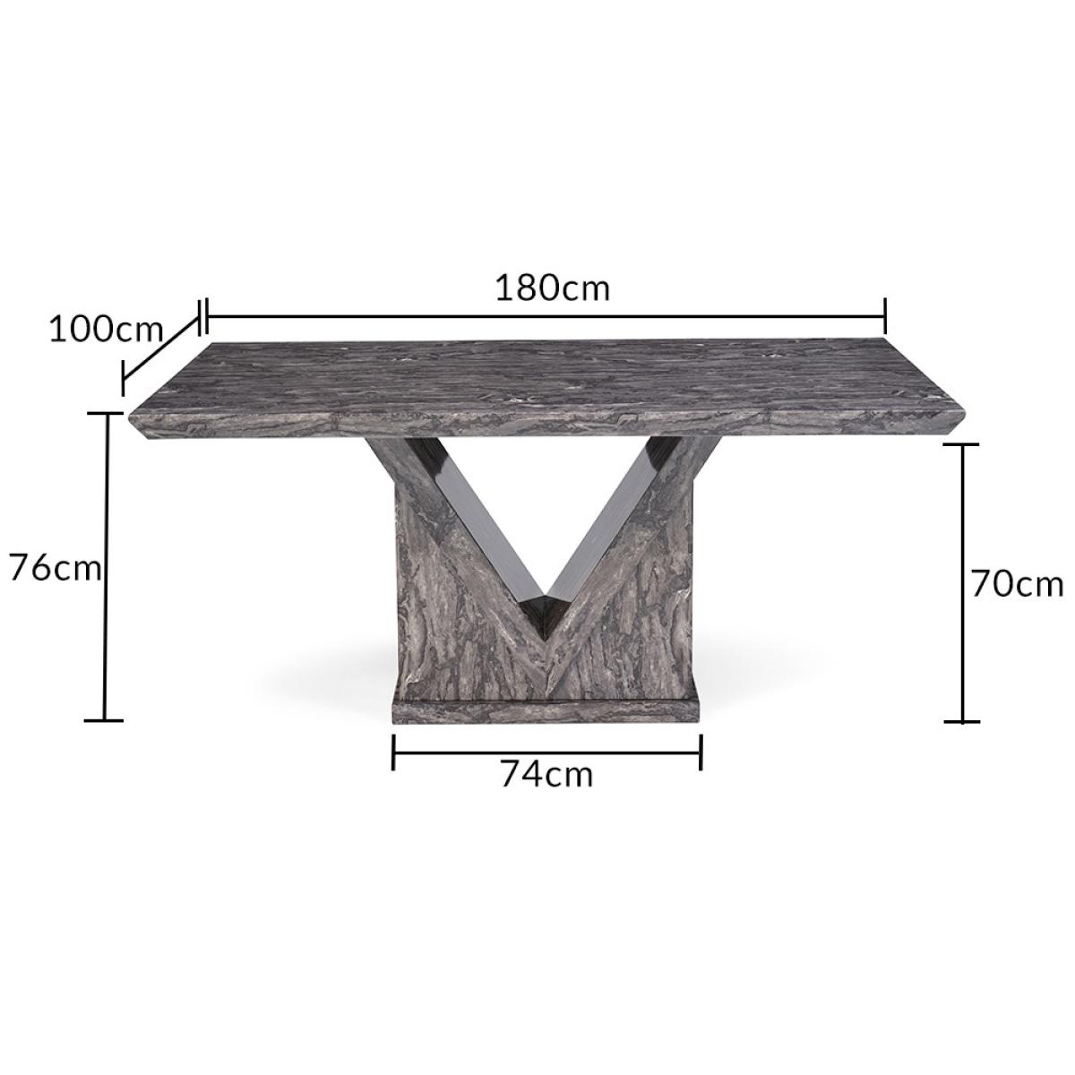 Mocha 180cm Grey Marble Dining Table With 8 Grey Sophia Chairs – image 20