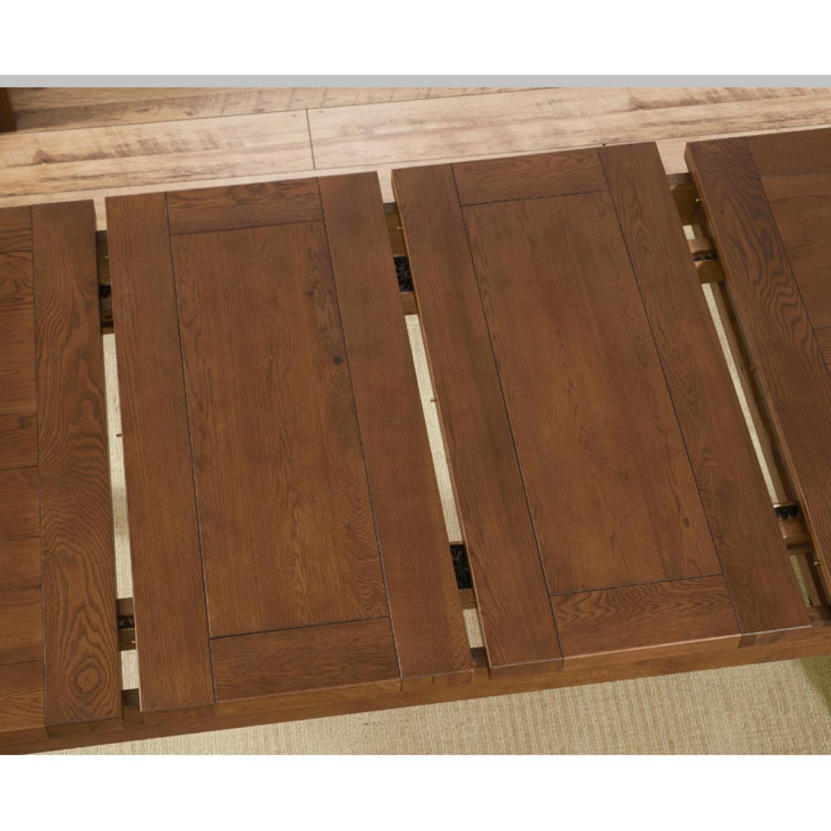 Extending Normandy 150cm Dark Oak Dining Table with 4 Natural Francois Chairs – image 12