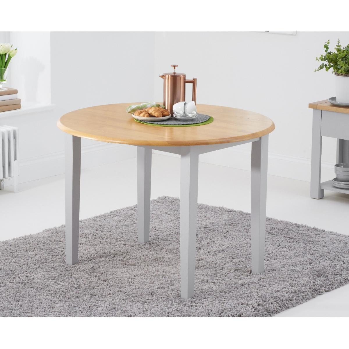 Genoa Oak and Grey 100cm Extending Dining Table with Chairs with Fabric Seats - Oak and Grey, 2 Chairs – image 5