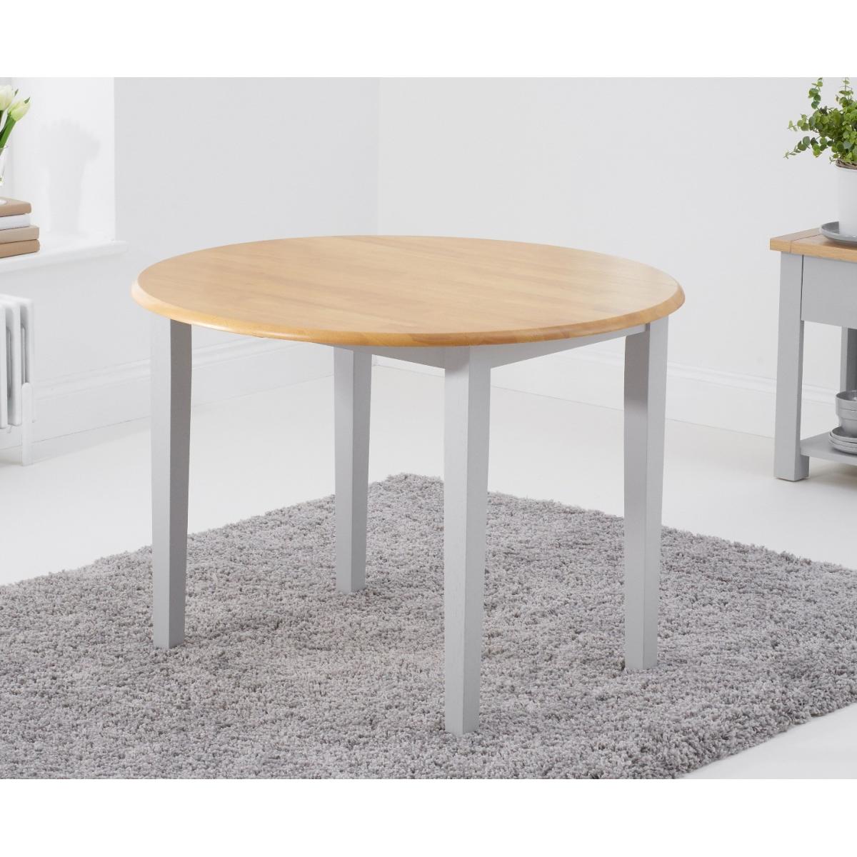 Genoa Oak and Grey 100cm Extending Dining Table with Chairs with Fabric Seats - Oak and Grey, 2 Chairs – image 6