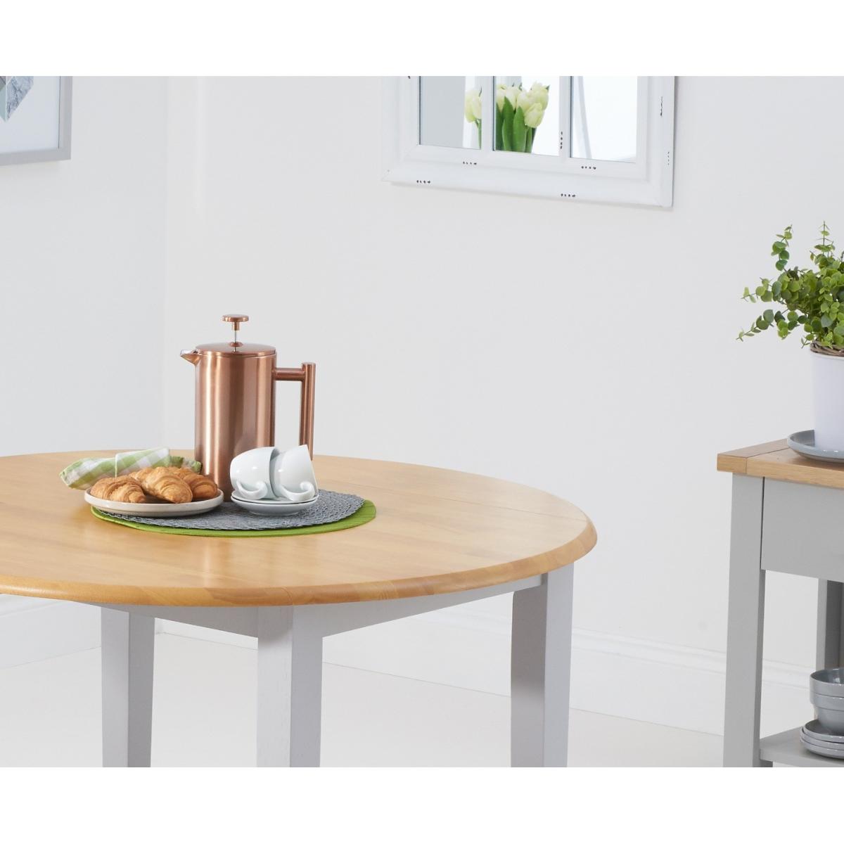 Genoa Oak and Grey 100cm Extending Dining Table with Chairs with Fabric Seats - Oak and Grey, 2 Chairs – image 7