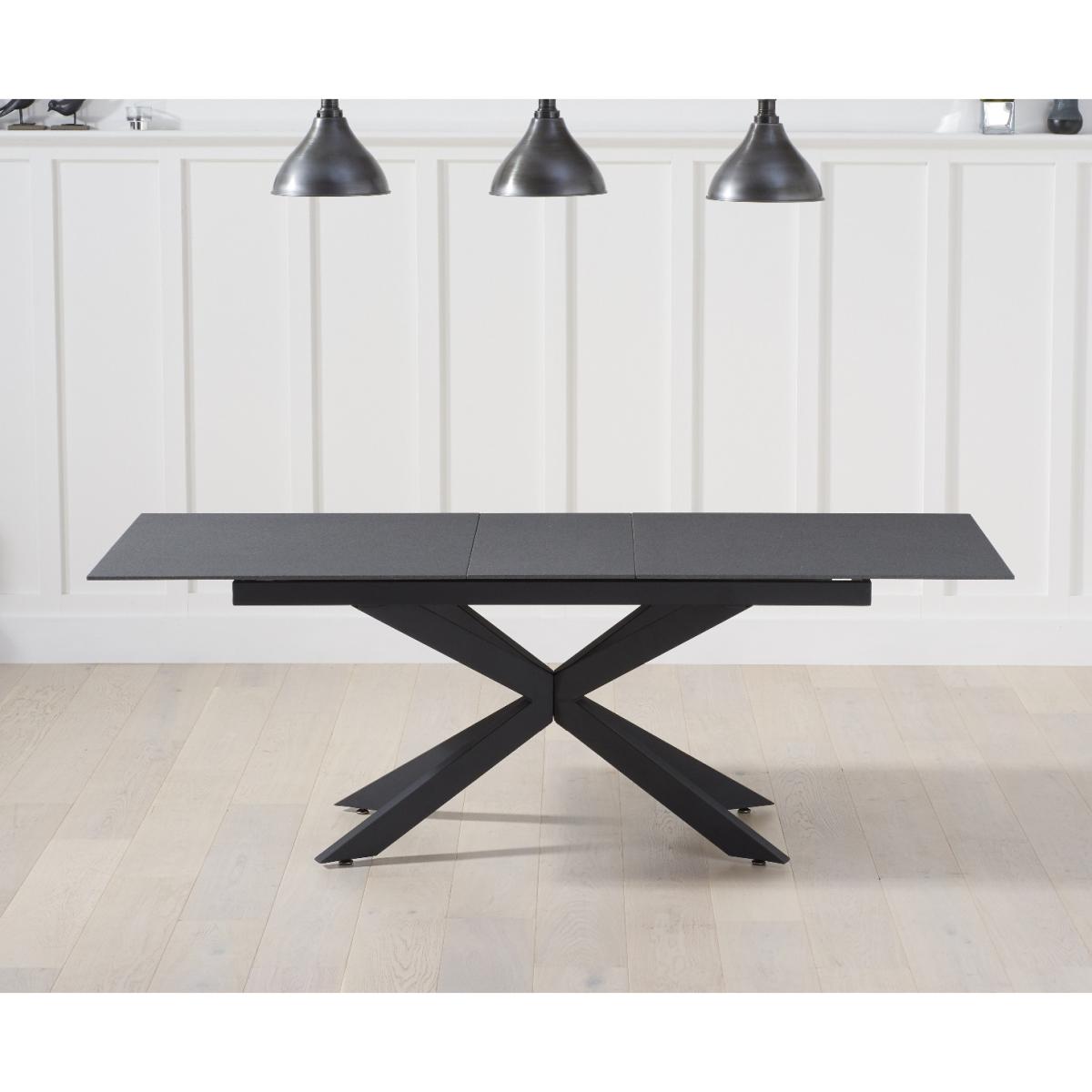 Boston 180cm Grey Stone Extending Dining Table with Dexter Faux Leather Chairs - Brown, 6 Chairs – image 5