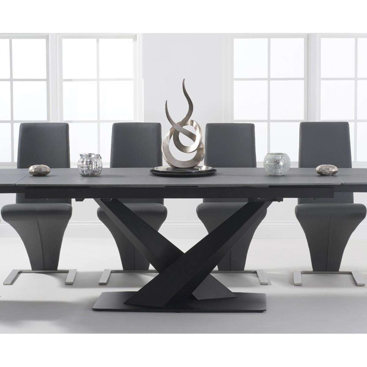 Jacob 180cm Extending Grey Stone Table with Hampstead Z Chairs - Ivory, 6 Chairs – image 2